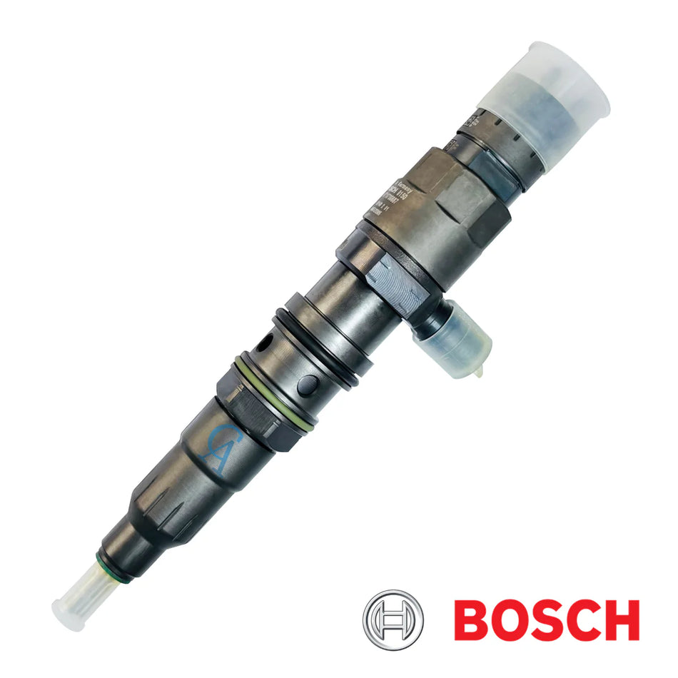 Bosch 0445120385 common rail diesel injector for Detroit Diesel DD13 and MAN heavy trucks, OE new, cross A4710700887, genuine, fast shipping.