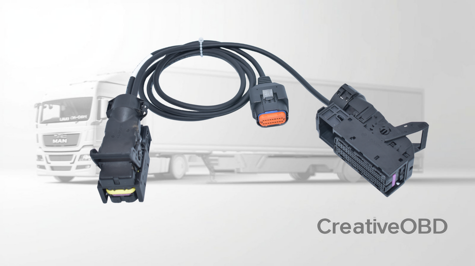 Bosch EDC17CV42 cable on a white background, featuring CreativeOBD branding.