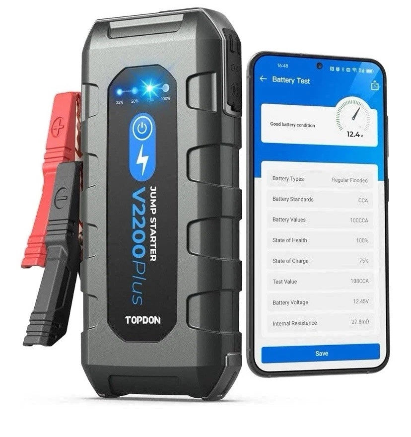TOPDON V2200 Plus jump starter and power bank for 12V vehicles
